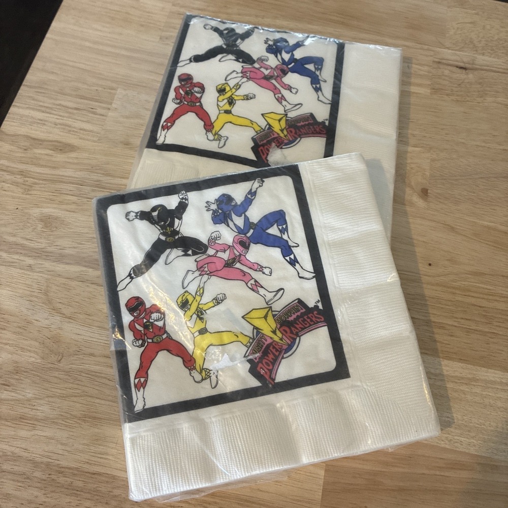 VTG 1994 Mighty Morphin Power Rangers party napkins New set of 2